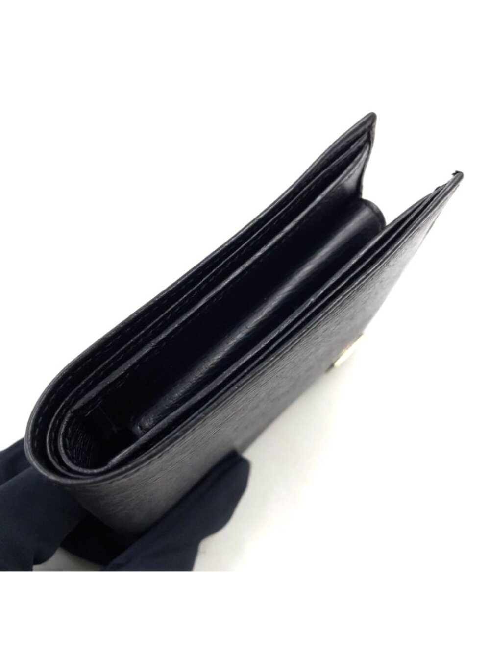 Gucci Bifold Leather Black Wallet Silver - Picture 6 of 15